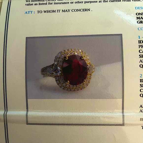 Custom diamond & ruby ring - Picture 3 of 7